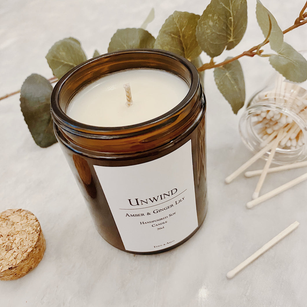 Unwind ~ Amber & Ginger Lily Candle